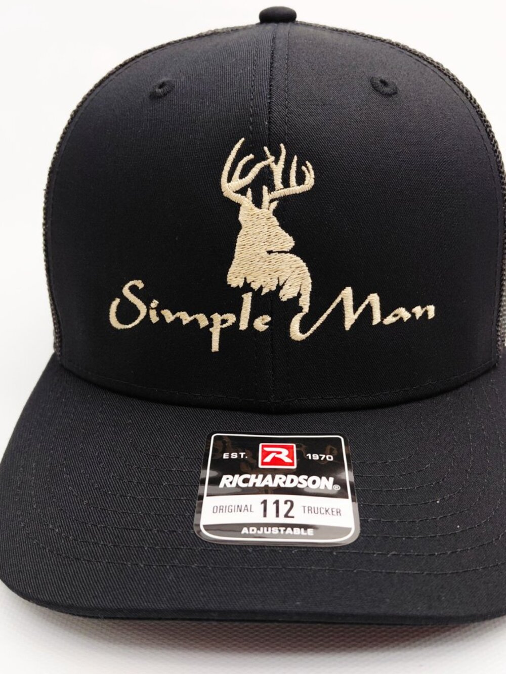 Simple Man Deer Hunter Richardson 112 Trucker Mesh Snapback Cap Hat Black